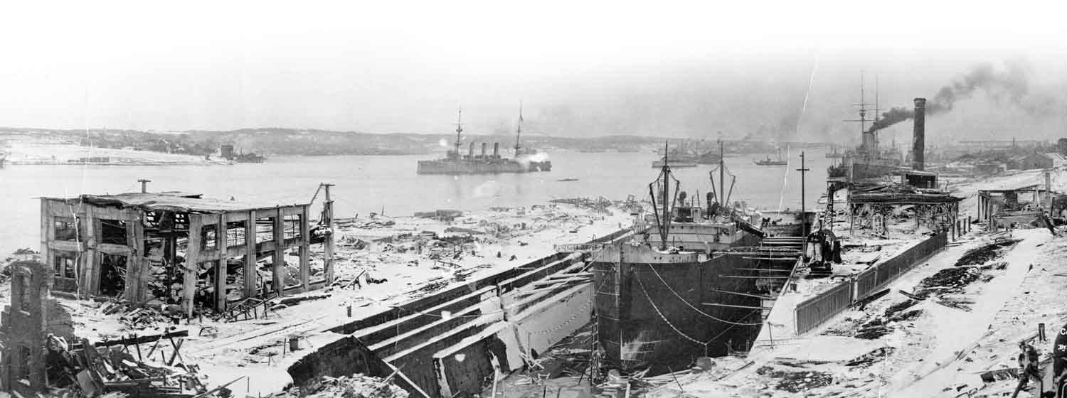 the harbour after the explosion