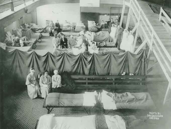 a temporary hospital in a YMCA