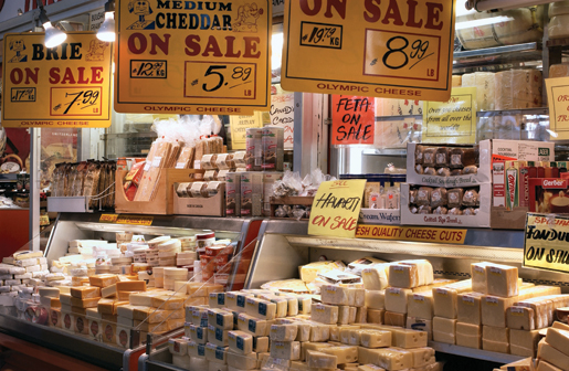 The crowded shelves of the Olympic Food & Cheese Mart. [PHOTO: ST. LAWRENCE MARKET]