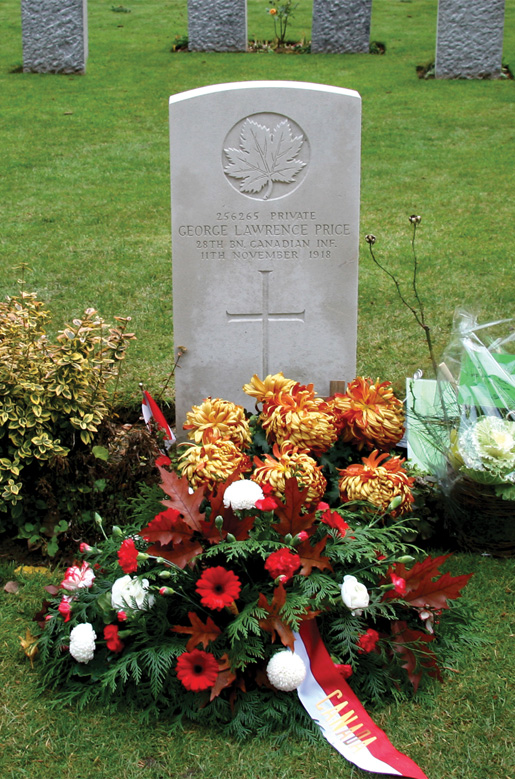 The grave of Private George Lawrence Price. [PHOTO: SHARON ADAMS]