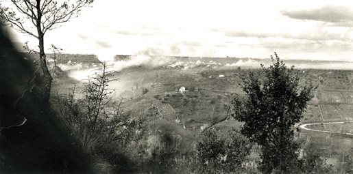 The view across the Moro River Valley, Dec. 8, 1943. [PHOTO: TERRY ROWE, LIBRARY AND ARCHIVES CANADA–PA166307]