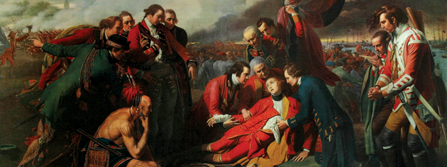 Sir Benjamin West’s painting The Death Of Wolfe depicts the final moments of the British general in 1759. [ILLUSTRATION: SIR BENJAMIN WEST, BEAVERBROOK COLLECTION, CANADIAN WAR MUSEUM—19910216-332]
