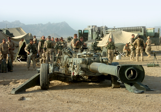 An M-777, 155-mm field gun, north of Zahri District Centre in Afghanistan. [PHOTO: SERGEANT LOU PENNEY, CANADIAN FORCES]