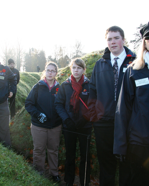 In France, students visit the trenches at Beaumont Hamel. [PHOTO: SHARON ADAMS]