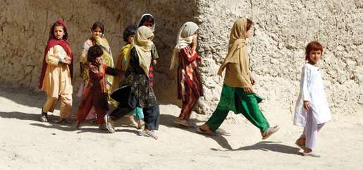 A group of girls stroll through the centre of town. [PHOTO: ADAM DAY]