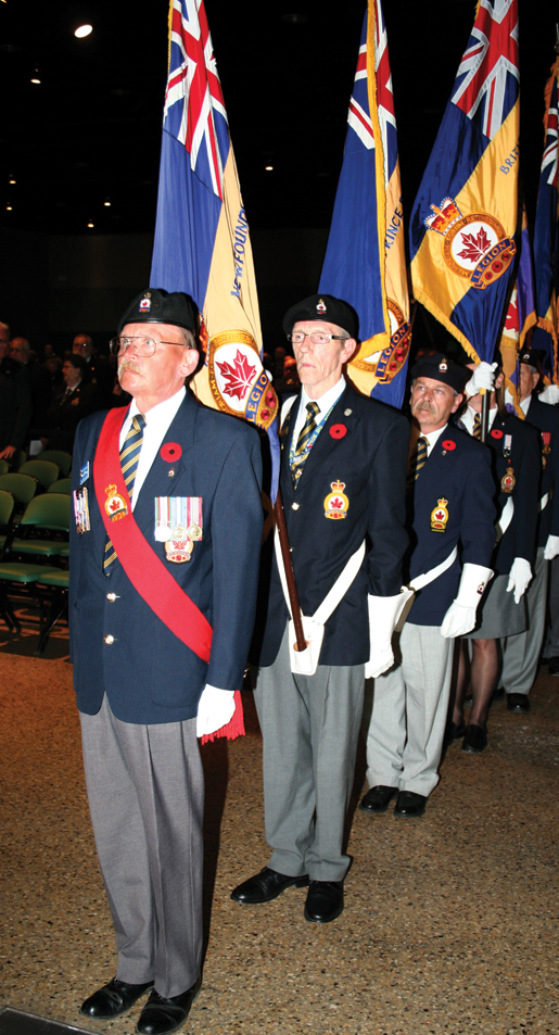 Sergeant-at-Arms Dusty Miller leads the colour party. [PHOTO: JENNIFER MORSE]