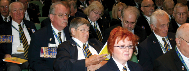 Delegates participate in a business session at the Winnipeg Convention Centre. [PHOTO: JENNIFER MORSE]