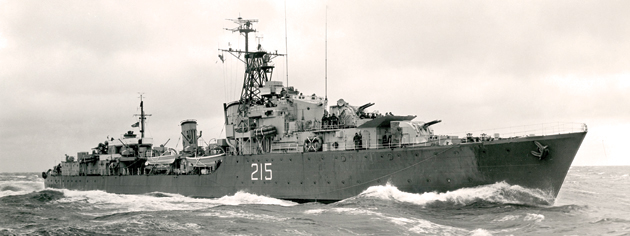 HMCS Haida on patrol in Korean waters, 1952-54. [PHOTO: LEGION MAGAZINE ARCHIVES]