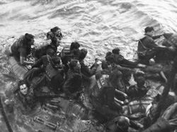 Survivors from HMCS Clayoquot. [PHOTO: LIBRARY AND ARCHIVES CANADA]