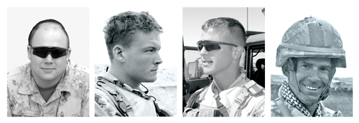 Bombardier Myles Mansell, Corporal Matthew Dinning, Corporal Randy Payne and Lieutenant William Turner. [PHOTOS: COMBAT CAMERA]