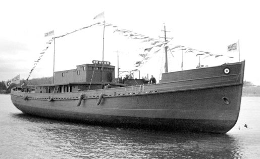 The RCAF supply vessel Beaver was launched in 1942. [PHOTO: COURTESY HUGH A. HALLIDAY]
