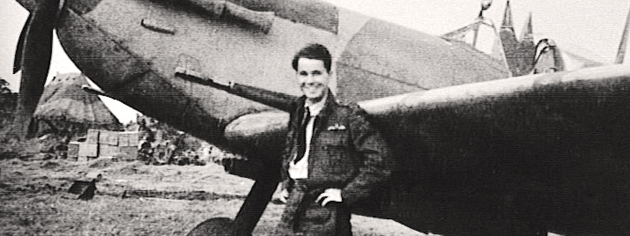 Pilot William McRae next to his aircraft, 1943. [PHOTO: McRAE FAMILY COLLECTION]