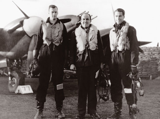 Flight Lieutenant David Crooks (left) with Squadron Leader John Munro and Flt. Lt. Patrick Thomas Pugh, January 1941. [PHOTO: COURTESY KEVIN MELDRUM]