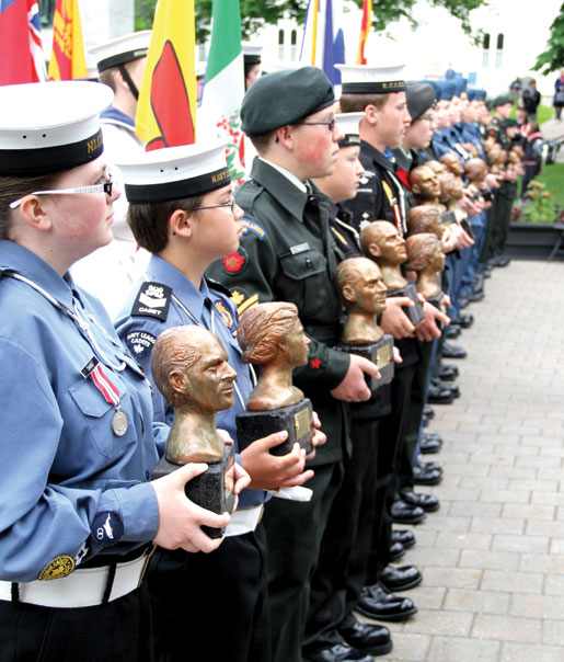 Cadets  with busts of the Queen and the Duke of Edinburgh  for provincial commands. [PHOTO: JENNIFER MORSE]