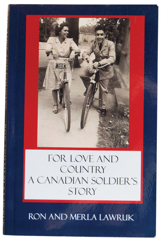 A wartime photograph of Ted and Eileen adorns the cover of a book on the war veteran. [PHOTO: DAN WARD]