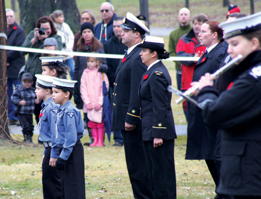 Young cadets take part in the service. [PHOTO: SHARON ADAMS]