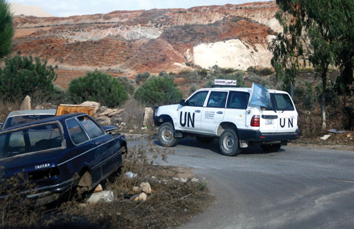 Major Richard Little patrols Southern Lebanon. [PHOTO: ADAM DAY]