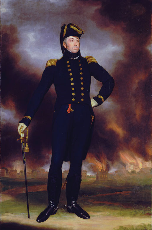 Rear Admiral George Cockburn [ILLUSTRATION: JOHN JAMES HALLS, WIKIPEDIA]
