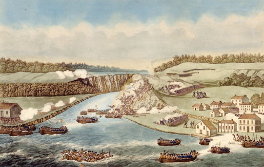 The Battle of Queenston Heights. [ILLUSTRATION: LIBRARY AND ARCHIVES CANADA]