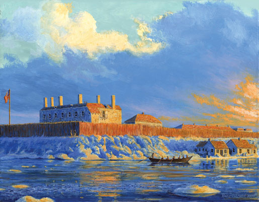 Fort Niagara, winter 1812. [ILLUSTRATION: PETER RINDLISBACHER]