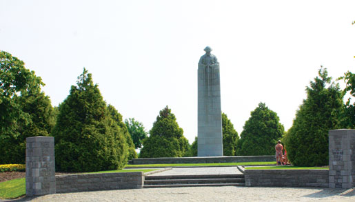 The St. Julien Memorial, northeast of Ypres, Belgium, marks the battlefield where 18,000 Canadians faced the first German gas attacks in April 1915. [PHOTO: SHARON ADAMS]
