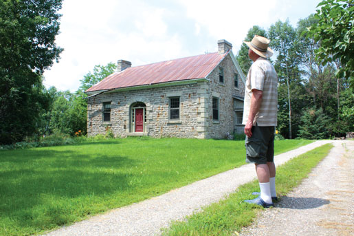 The author’s father visits the former Black homestead west of Almonte, Ont. [PHOTO: DAN BLACK]