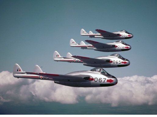 De Havilland Vampire jets [PHOTO: NATIONAL DEFENCE—PC-824]