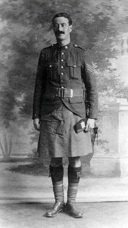 Sergeant John Henry Thomson, photographed in England prior to embarkation for France, early 1915. [PHOTO: COURTESY TOM O’SULLIVAN]