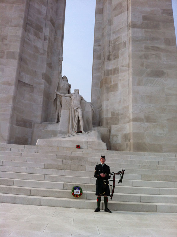 Michael O’Sullivan also visited Vimy Ridge during his battlefields tour with his cadet corps. [TOM O’SULLIVAN]