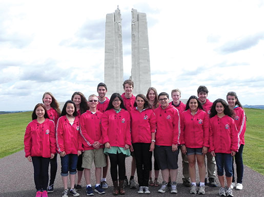 Students at the Canadian National Vimy Memorial. [PHOTO: THE VIMY FOUNDATION]