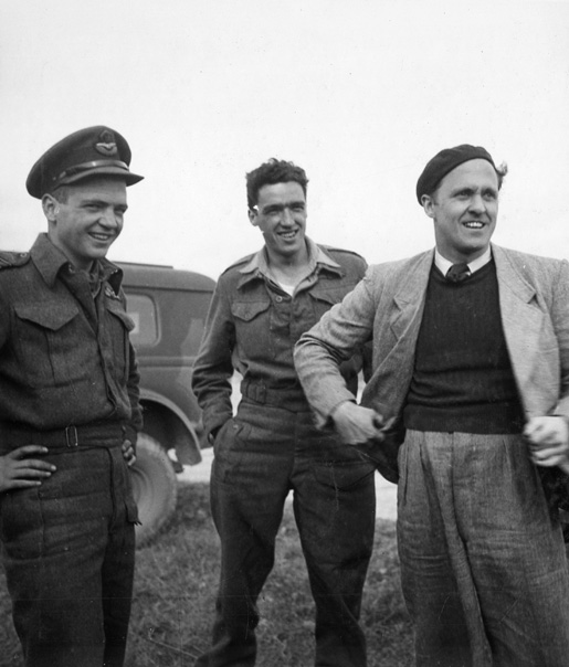 Wing Commander Robert Davidson  (in civilian clothes) shown in September 1944 after evading capture in France. While posted  with the RAF in the Far East, he was credited with two destroyed aircraft. [PHOTO: LIBRARY AND ARCHIVES CANADA—PL-32731/CANADIAN WAR MUSEUM—19650071-019_p11d]