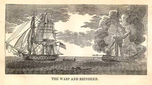 USS Wasp II and HMS Reindeer [ILLUSTRATION: WIKIPEDIA]