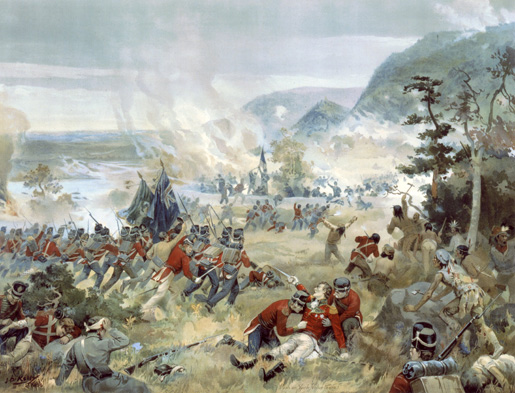 Battle of Queenston Heights. [ILLUSTRATION: LIBRARY AND ARCHIVES CANADA—C000273]