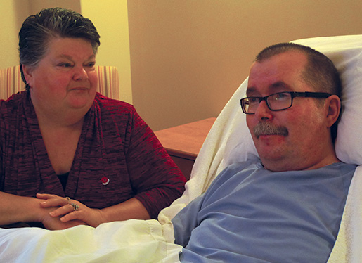 Alisa Sellar visits her husband Mike almost daily in a long-term care facility in their community. [PHOTO: SHARON ADAMS]