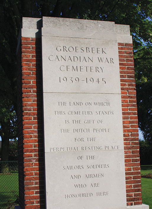 The entrance to Groesbeek Canadian War Cemetery. [PHOTO: SHARON ADAMS, LEGION MAGAZINE ARCHIVES]