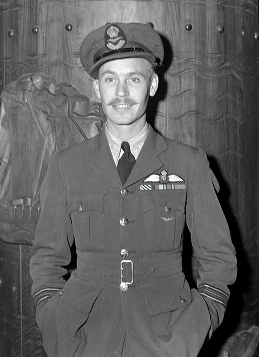 Flight Lieutenant Johan Van Nes at the time of his return to Canada. [PHOTO: LIBRARY AND ARCHIVES CANADA—E011084112; CoURTESY HUGH A. HALLIDAY]