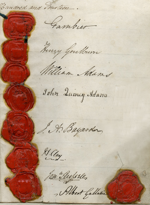 Treaty of Ghent seals and signatures [PHOTO: THE NATIONAL ARCHIVES OF THE UK]