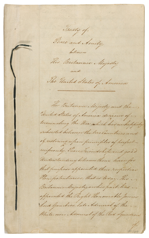 Treaty of Ghent [PHOTO: NATIONAL ARCHIVES, UNITED STATES]