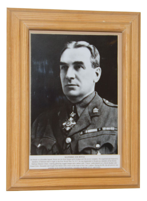 A photo of mining tycoon  Joe Boyle in military uniform is part of the branch’s memorabilia. [photo: Tom MacGregor]