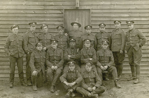 Private Donald Mainland  (at bottom right) is pictured with members of the Fort Garry Horse. [PHOTO: COURTESY DON GILLMOR]
