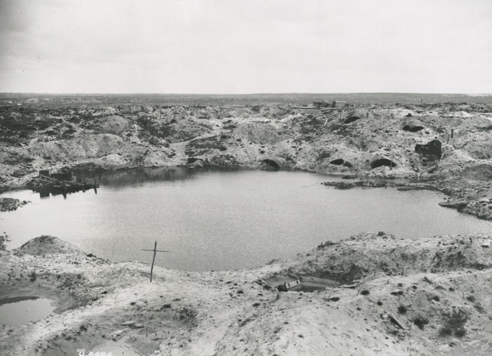 One of the craters at St. Eloi. [LAC/PA-004394]