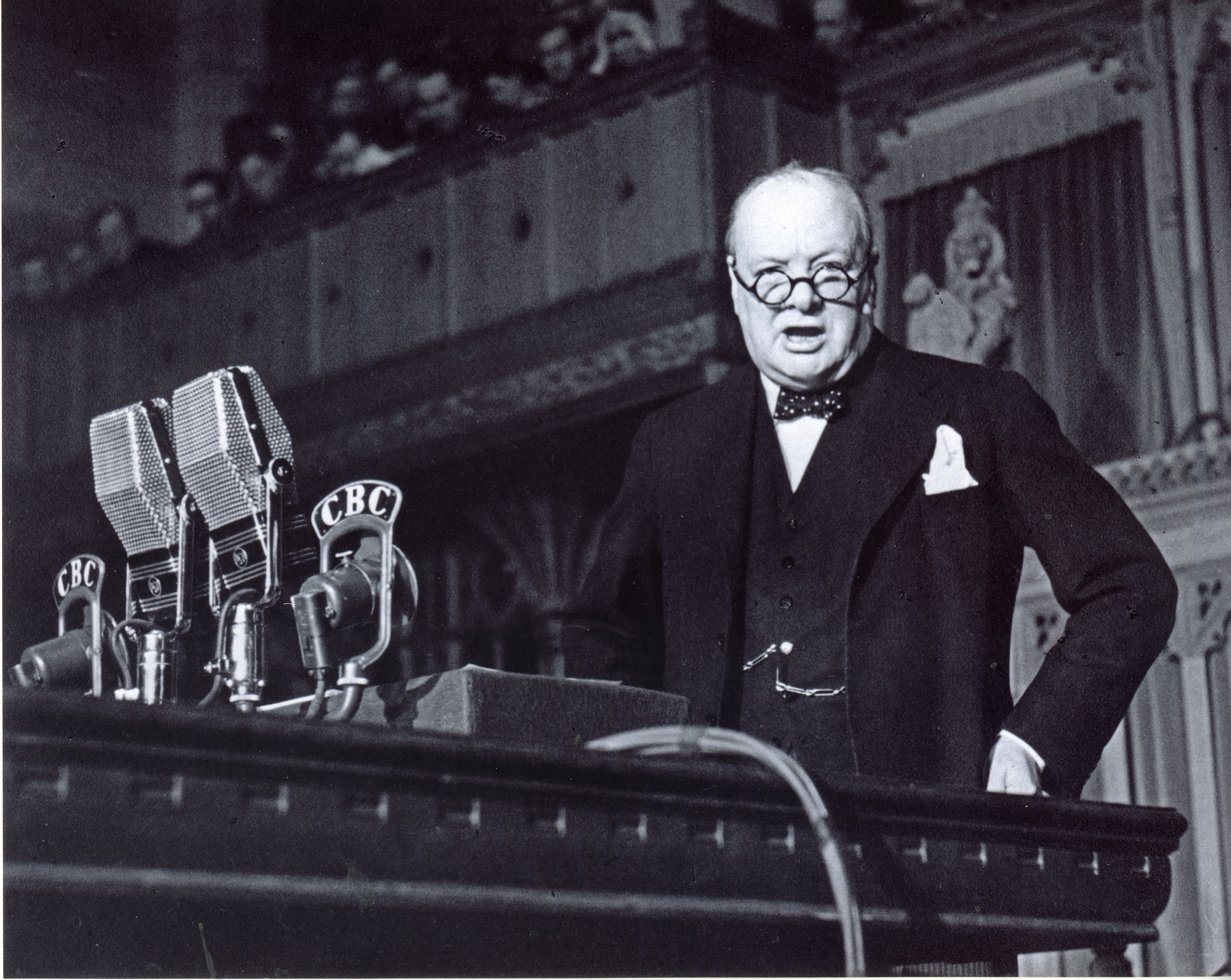 Rt. Hon. Winston Churchill adressing the House of Commons. Ottawa, Ont. 30 Dec. 1941