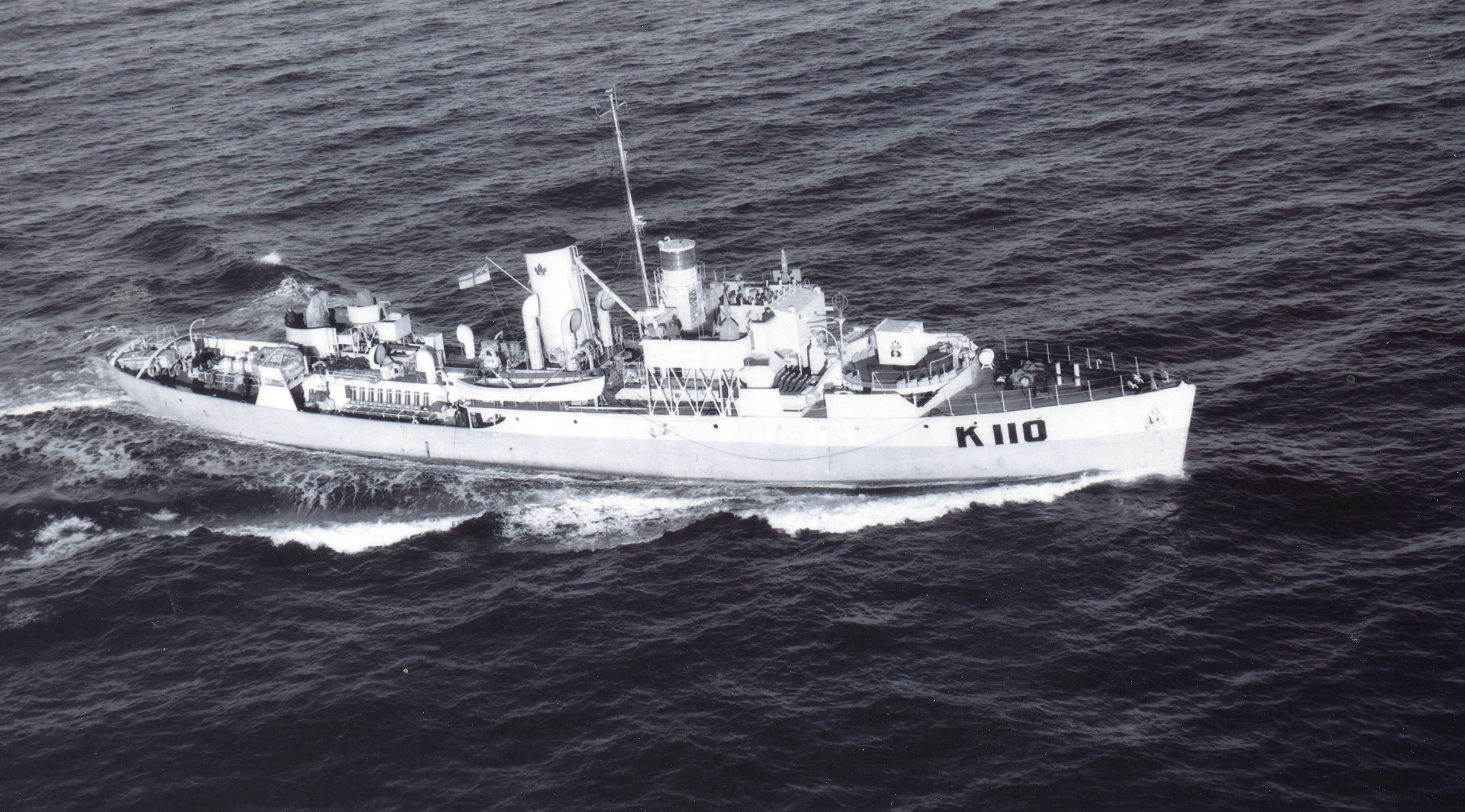 H.M.C.S. " Shediac" off the coast of British Columbia, 16 December 1944.