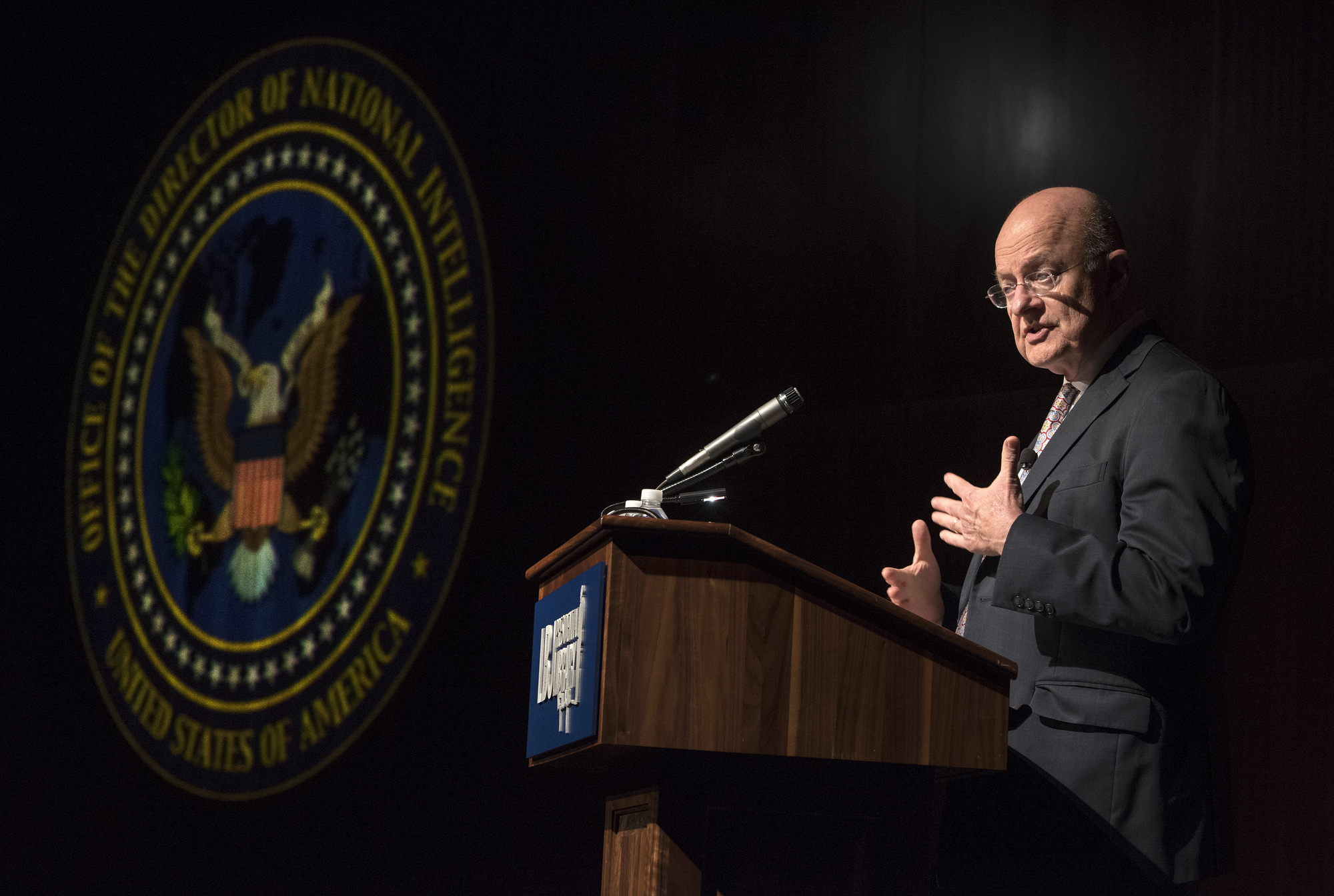 Director of National Intelligence James Clapper In a speech at the LBJ Presidential Library on Thursday, Sept. 22nd, 2016, Director of National Intelligence James Clapper discussed national security as we prepare for an election year change in the White House. Following his remarks, Admiral Bob Inman, former Director of the National Security Agency and Deputy Director of the CIA, and Stephen Hadley, former National Security Advisor, joined Clapper on stage for a conversation moderated by LBJ Library Director Mark Updegrove on the pressing national security issues facing our nation. LBJ Library photo by Jay Godwin 09/22/2016 LBJ Library photo by Jay Godwin 09/18/2016