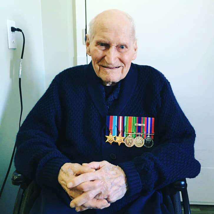 Don Fraser wore his complete set of WW II medals for the first and only time just months before he died at 103.