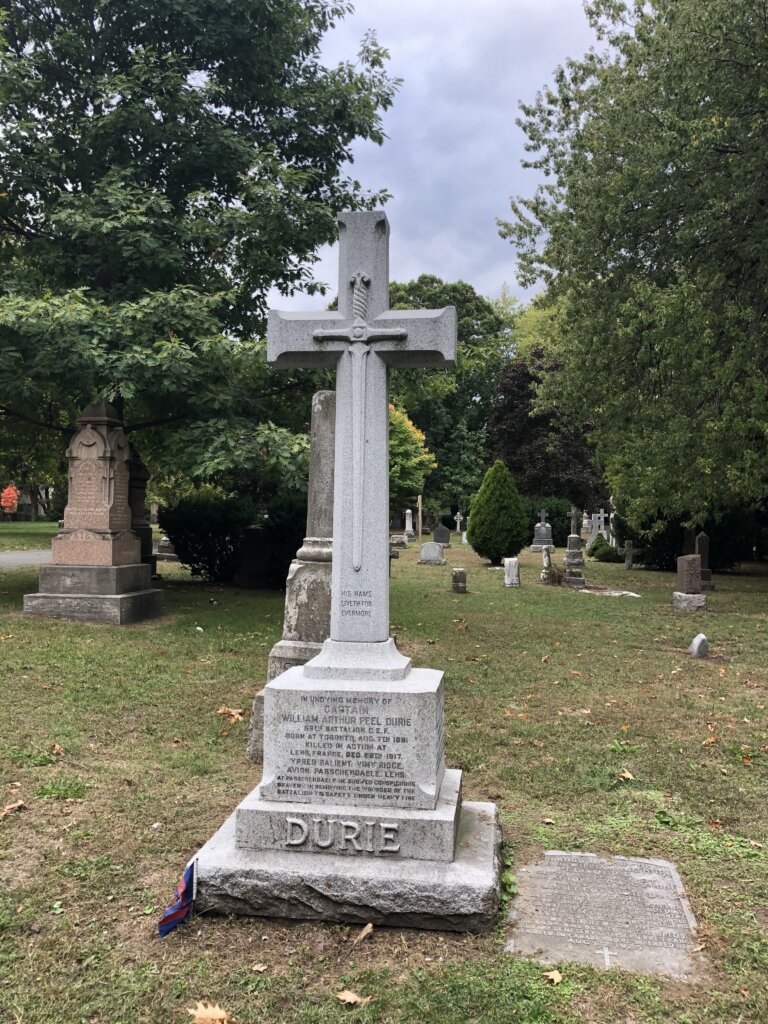 Monument for William Arthur Peel Durie