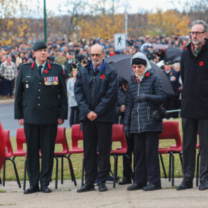 A military town pauses