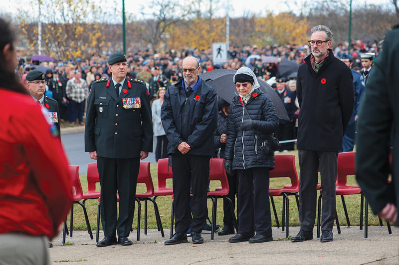 A military town pauses