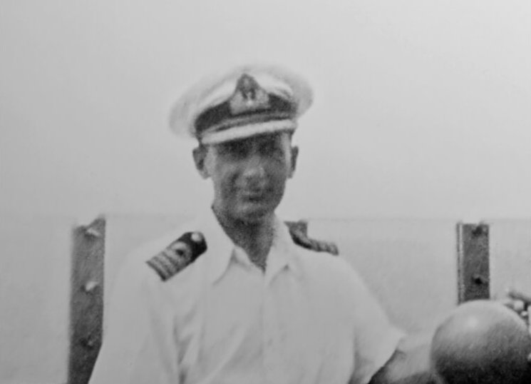 James Campbell Clouston aboard HMC Isis earlier in the war. [Courtesy Clouston family via Brian Jeffery Street]